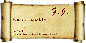 Faust Jusztin névjegykártya